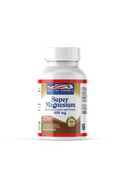 SUPER MAGNESIUM FORMULA 400 MG 100 SOFTGELS (MAGNESIUM CITRATE, ASPARTATE, AND LACTATE)